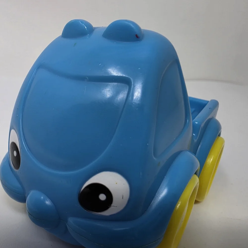 Fisher Price McDonald's Blue Truck Eyes Yellow Wheels Vintage Toy Truck